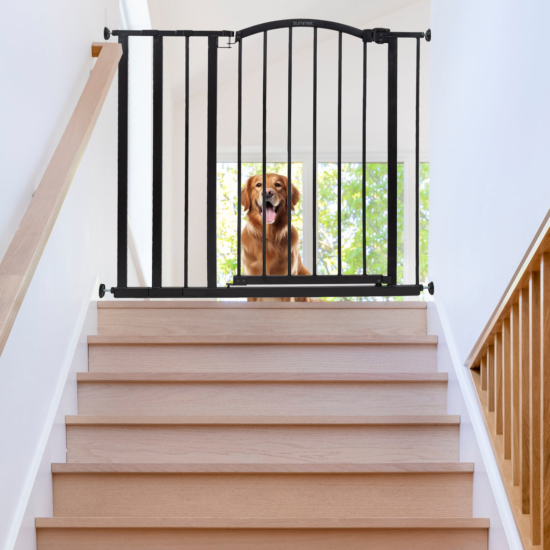 Summer 36" Extra Tall Summer Decorative Pet and Baby Gate, Black (Open Box) - VMInnovations