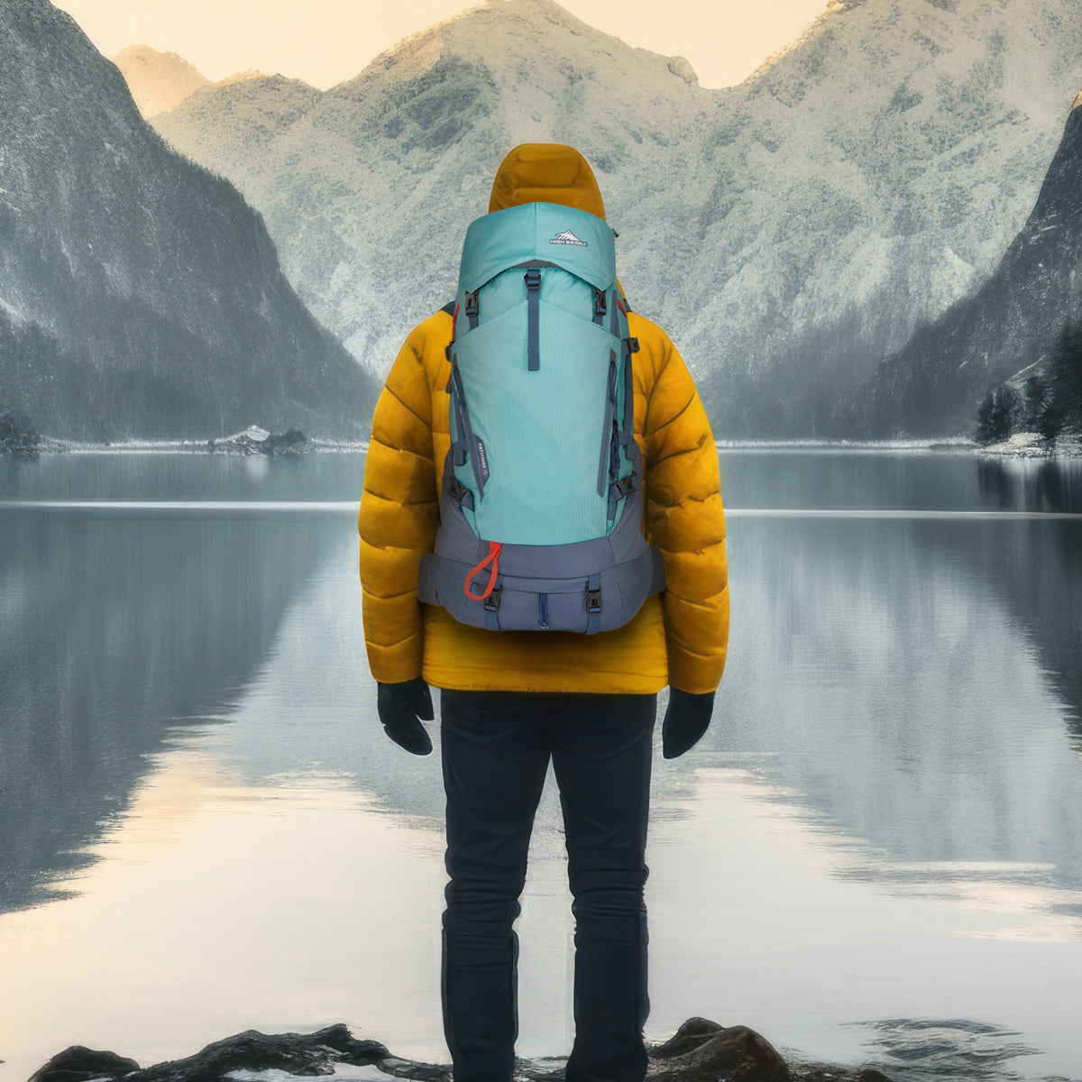 High Sierra Backpack w/Hydration Storage for Hiking, Arctic Blue(Open Box)