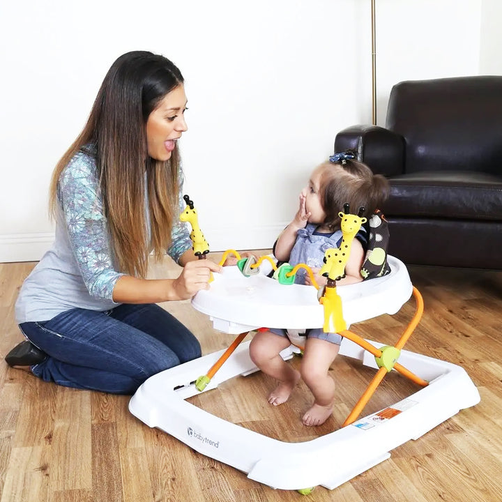 Baby Trend Foldable Activity Walker w/ Tray & Removable Toy Bar, Safari Kingdom - VMInnovations