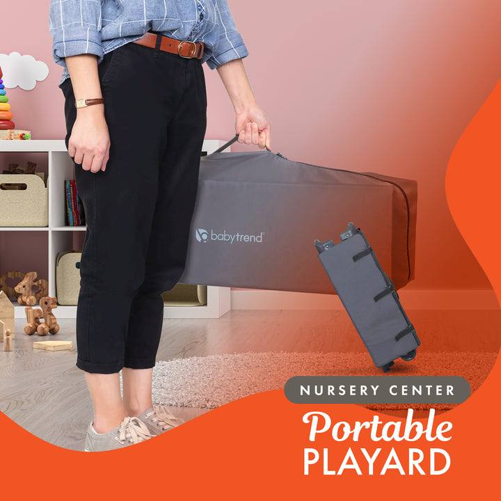 Baby Trend Portable Playard w/Bassinet & Travel Bag, Nursery Center (Open Box) - VMInnovations