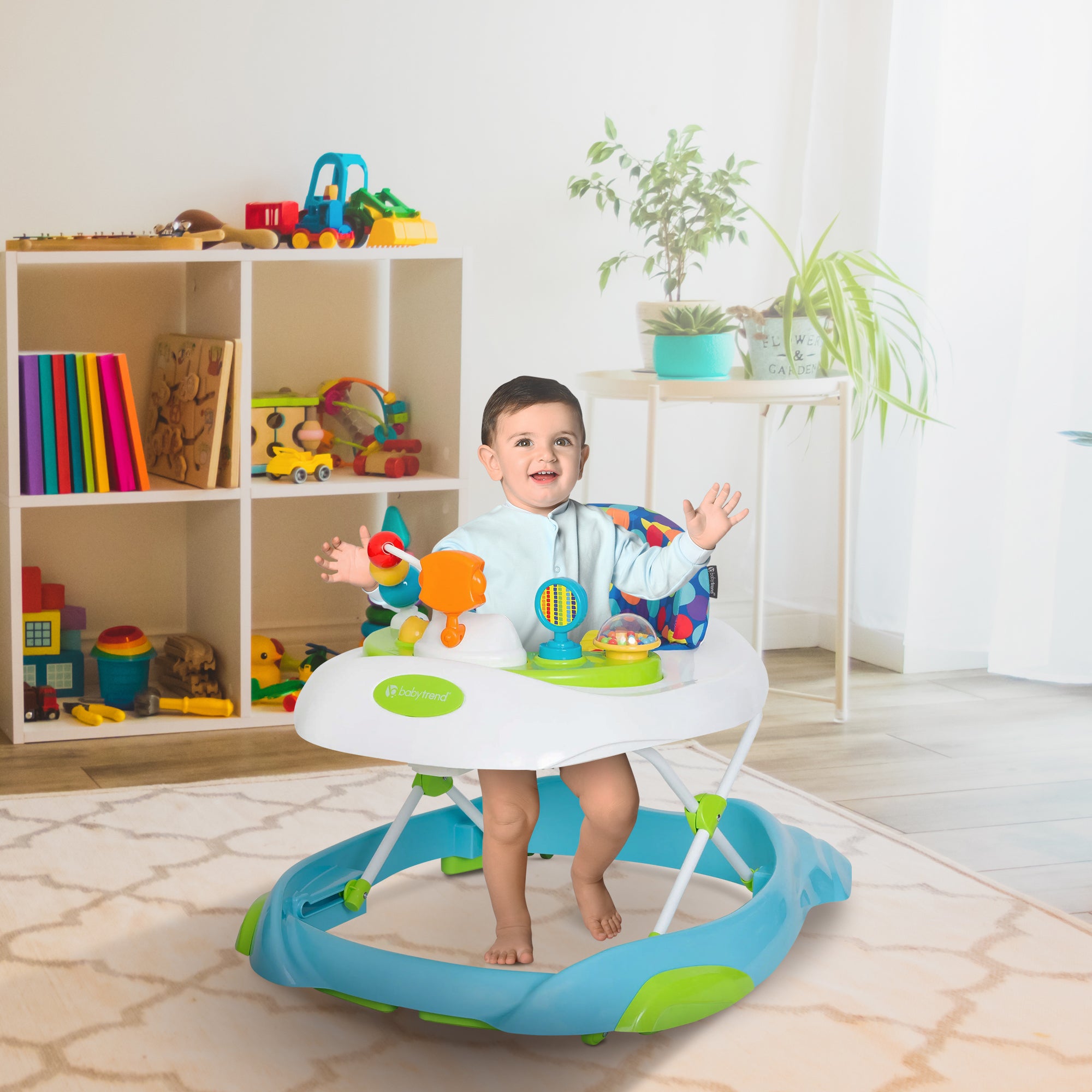 Baby Trend Orby Activity Walker with Removable Toy Tray, Lights & Sounds, Aqua - VMInnovations