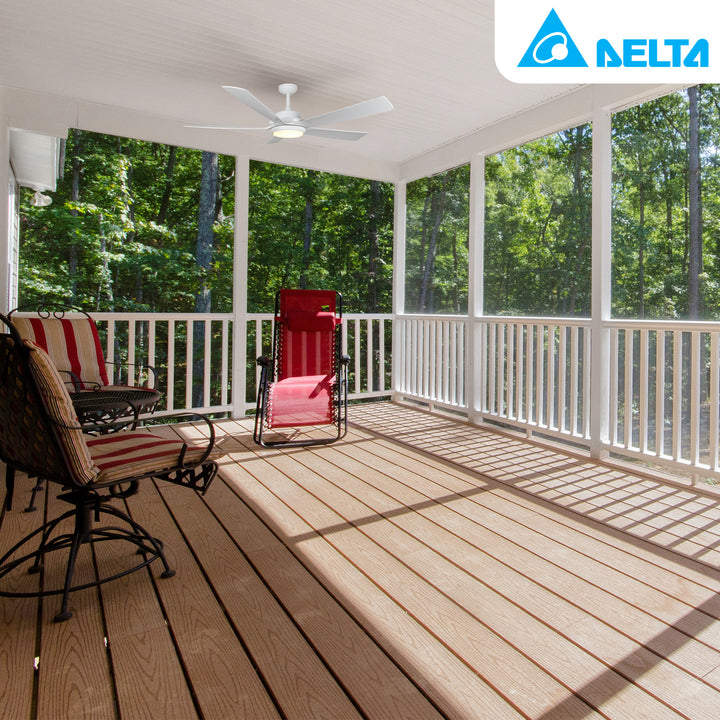 Delta Breez Pleasanton 60" Ceiling Fan with LED, Remote, Indoor/Outdoor, White