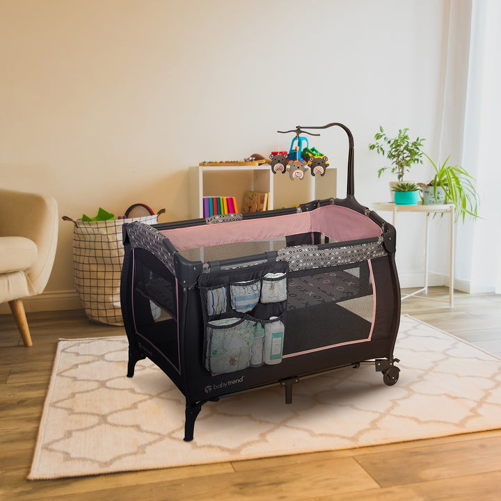 Baby Trend Portable Infant Trend-E Nursery Center with Bassinet, Starlight Pink - VMInnovations