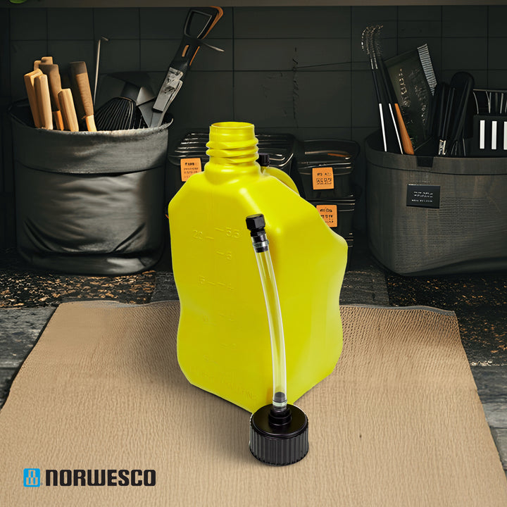 Bushman 4 Pack U-Jug Storage Jug, Portable Plastic Container, 5.5 Gal, Yellow
