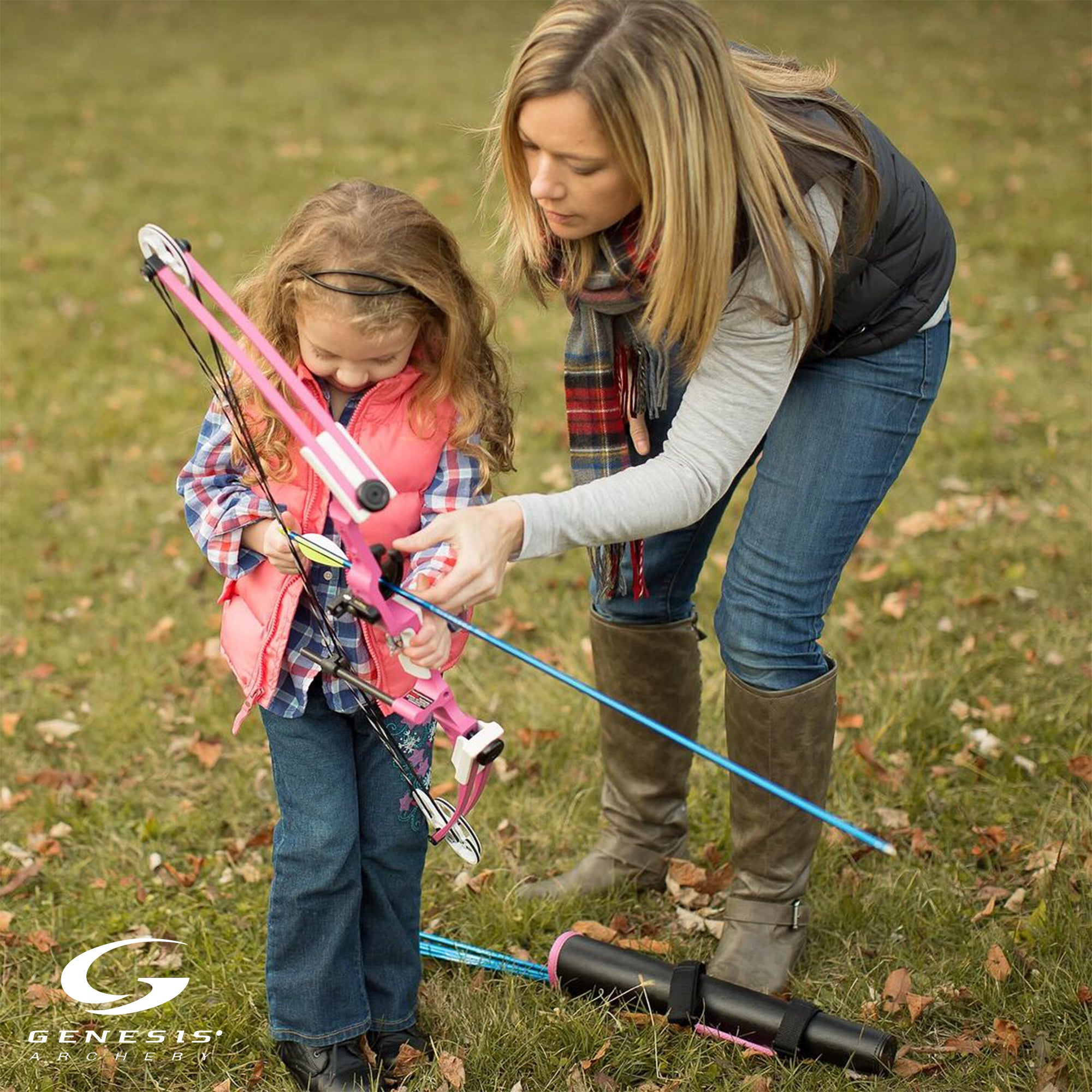 Genesis Compound Archery Kit with Arrows, Bow Quiver, Left Hand, Pink(For Parts) - VMInnovations
