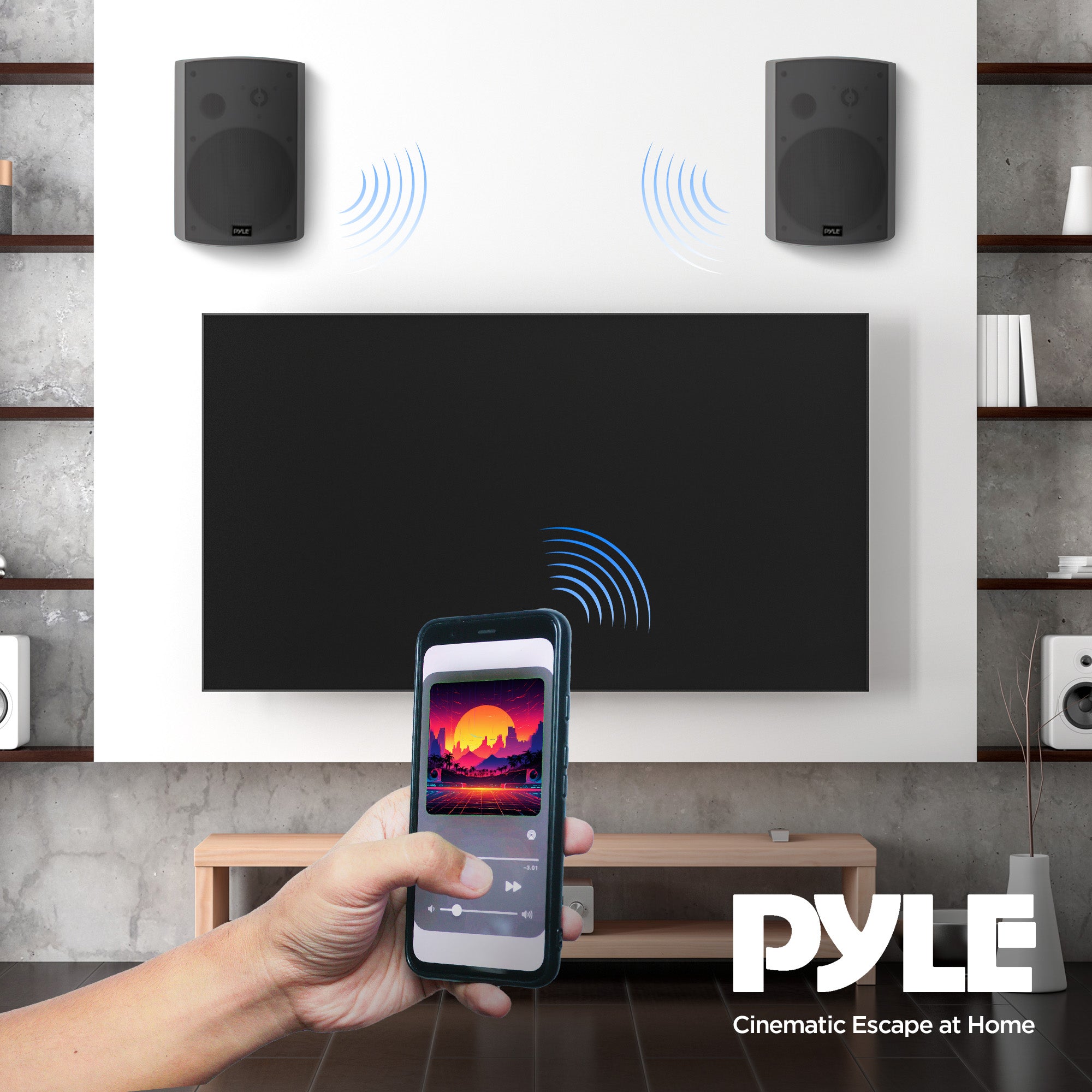 Pyle 6.5" Wireless Bluetooth Wall Mount Speaker System Indoor/Outdoor(For Parts)