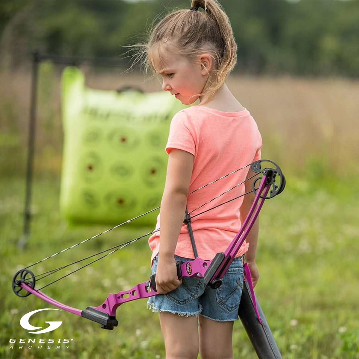 Genesis Archery Original Green Compound Target Practice Bow, Left Handed (Used)