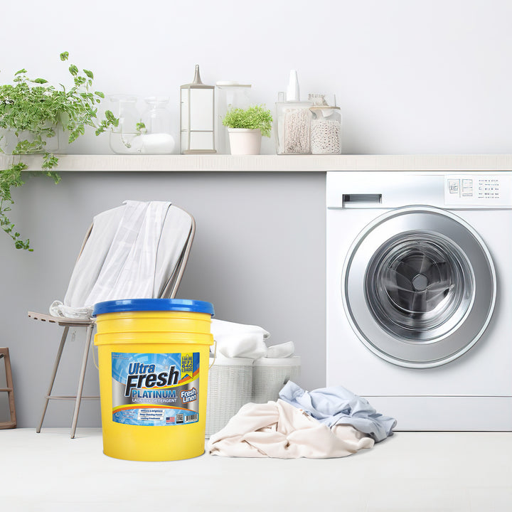 Ultra Fresh Platinum 5 Gal Laundry Detergent, Up to 640 Loads, Fresh Linen Scent