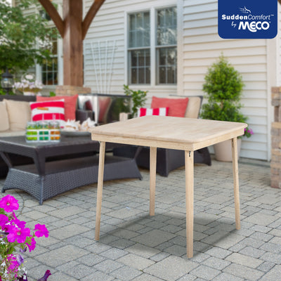 Stakmore Straight Edge Solid Wood Folding Card Table, Unfinished Frame (Used) - VMInnovations