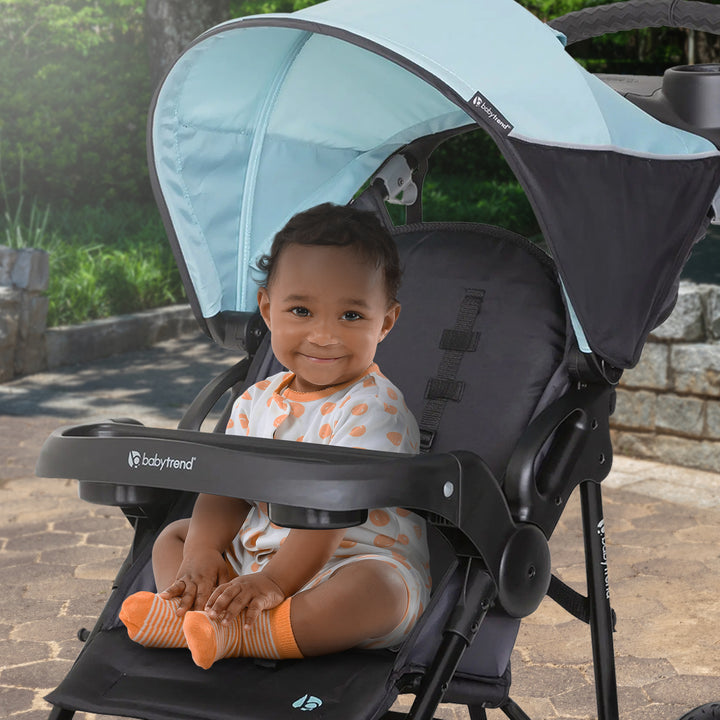 Baby Trend XCEL-R8 Compact Jogger Stroller with Reclining Seat, Desert Blue