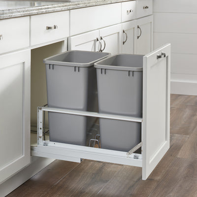 Rev-A-Shelf Polymer Replacement 35 qt. Trash Bin, Silver, 2 Pack, RV-35-17-2 - VMInnovations
