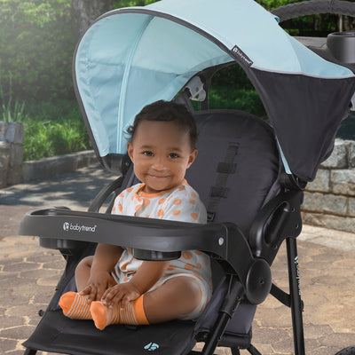 Baby Trend XCEL-R8 Compact Jogger Stroller with Reclining Seat, Desert Blue