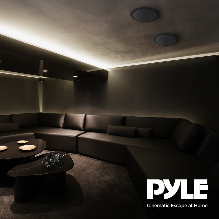 Pyle PDIC 200W 6.5" Flush In Wall/In Ceiling Speakers, Spring-Loaded Terminals