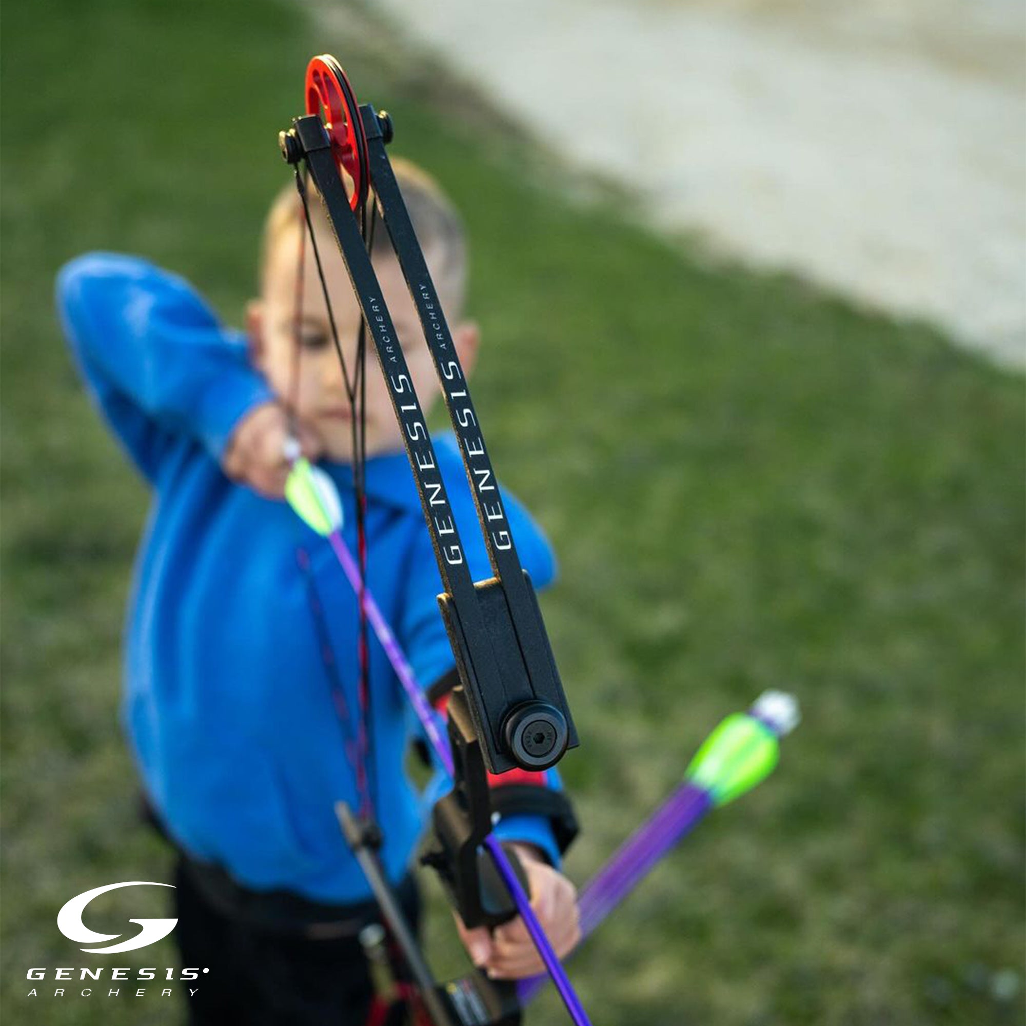 Genesis Original Archery Compound Bow/Arrow Set, Left Handed, Black (Open Box) - VMInnovations