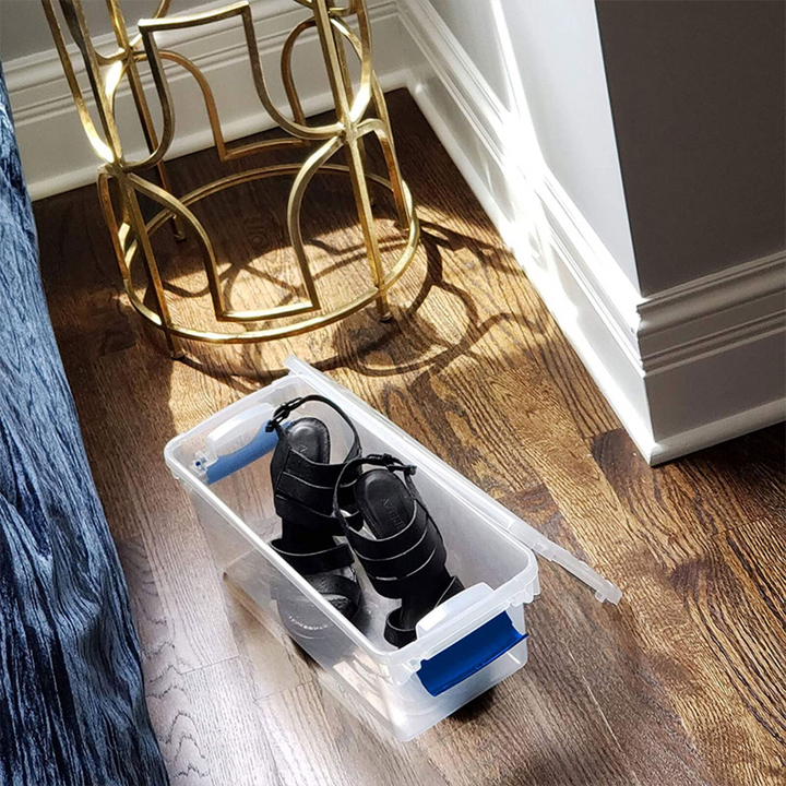 Homz 7.5 Qt Secure Clear Plastic Stackable Storage Container, 5 Pack (Open Box) - VMInnovations