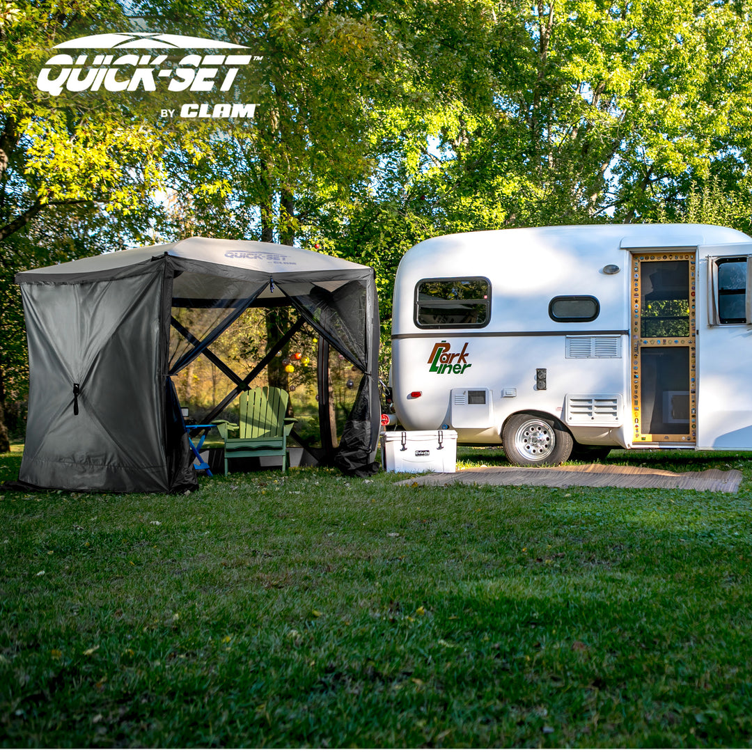 CLAM Quick Set Venture Canopy Shelter + CLAM Quick Set Screen, Gray (2 Pack) - VMInnovations