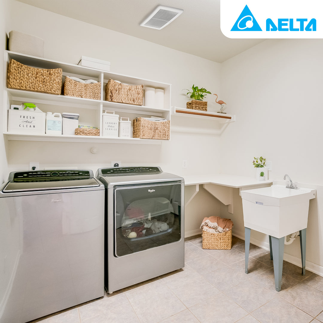 Delta Breez Exhaust Bathroom Fan 70 CFM with Dual Speed, White (Open Box) - VMInnovations