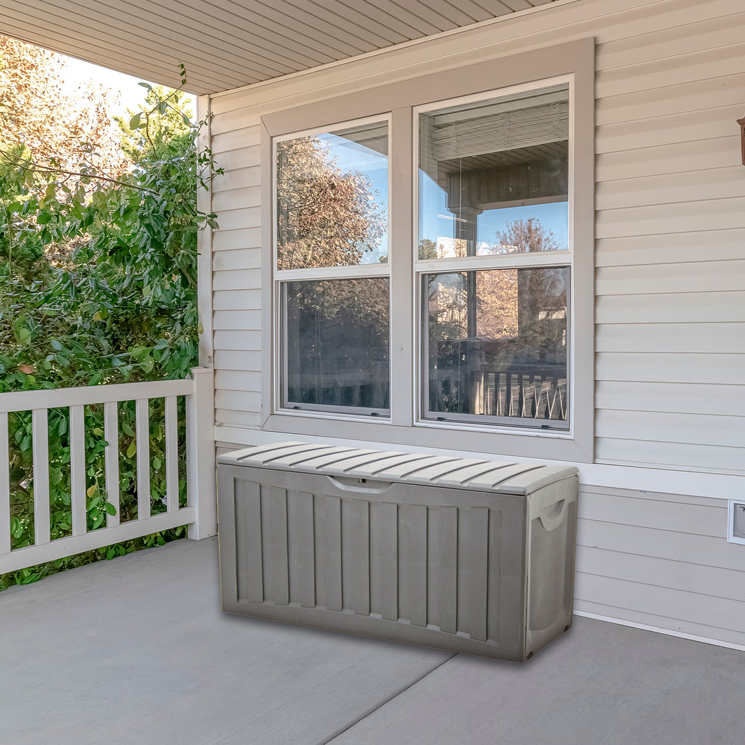 Ram Quality Products Plastic 90G In/Outdoor Locking Cushion Box,Gray (Open Box) - VMInnovations