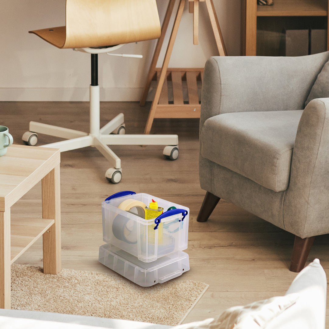 Really Useful Box 3 Liter Snap Lid Storage Bin, Clear (4pk) (Open Box) - VMInnovations