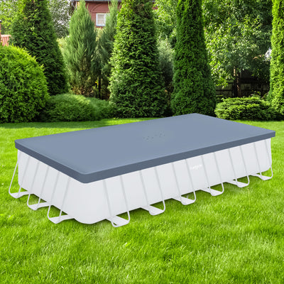 Funsicle 24’ Rectangular Pool Cover for Oasis and Activity Pools, Gray(Open Box)