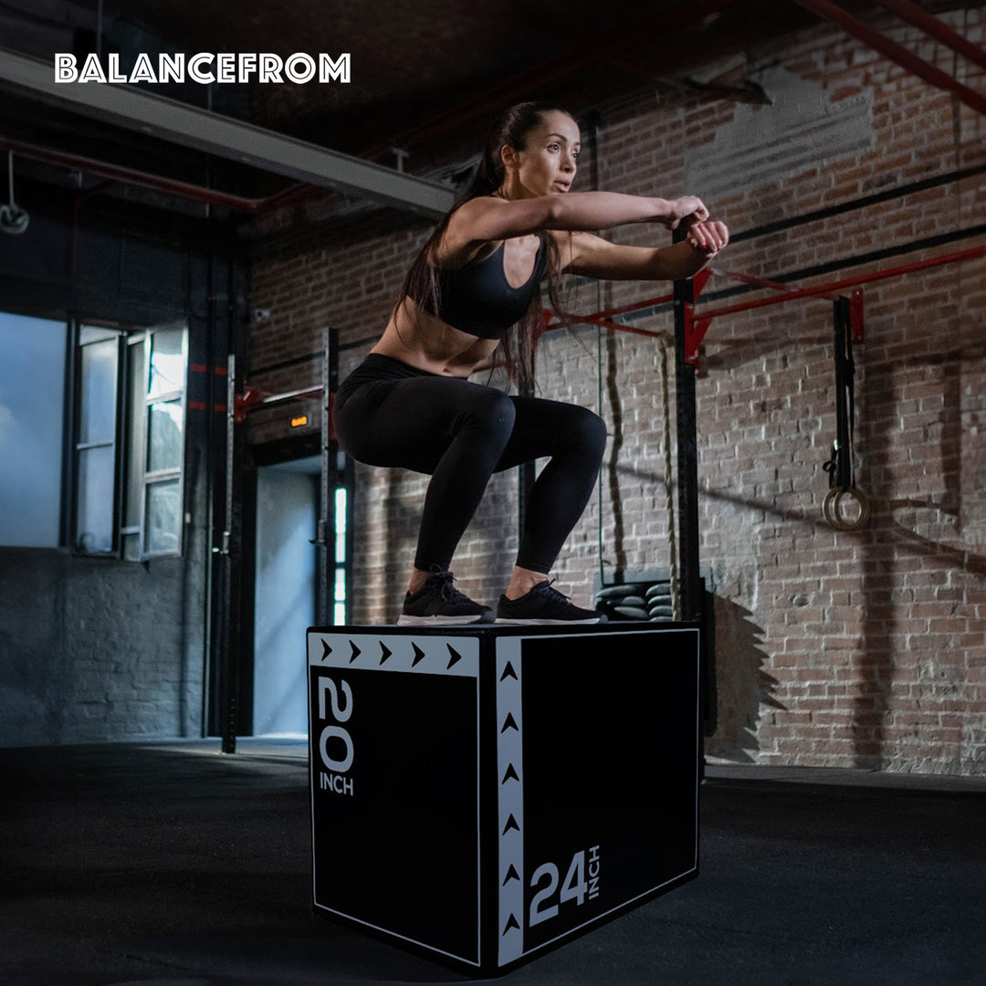 BalanceFrom Fitness 16 Pound Versatile 3-in-1 Plyometric Jumping Exercise Box