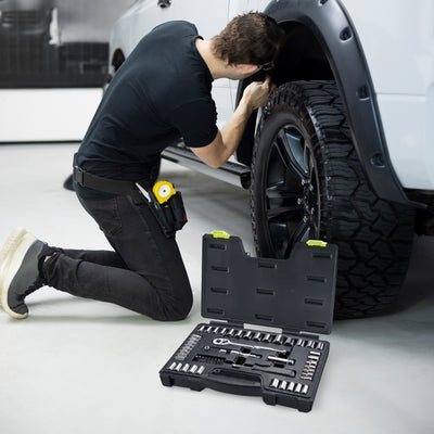 Master Mechanic 1/4 x 3/8" Drive 54 Piece Mechanic's Tool Accessory Socket Set - VMInnovations