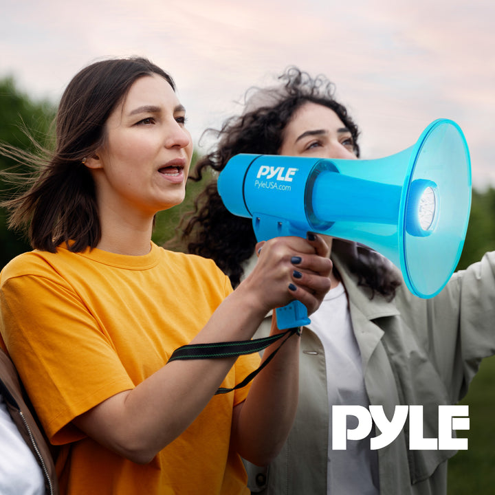 Pyle Portable Waterproof Megaphone Bullhorn Speaker with LED Light (Open Box)