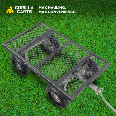 Gorilla Cart 800 Pound Capacity Steel Mesh Utility Wagon Cart, Black (Open Box)