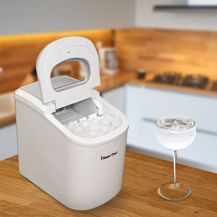 Magic Chef Portable Countertop 27 Pound Ice Cube Maker Machine, White (Used) - VMInnovations