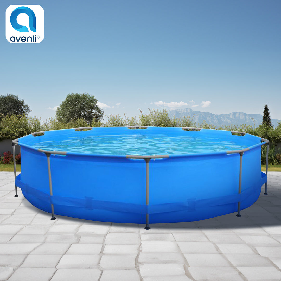 JLeisure Avenli Frame Round 12' 30" Tall 1,617 Gal Easy Assembly Swimming Pool