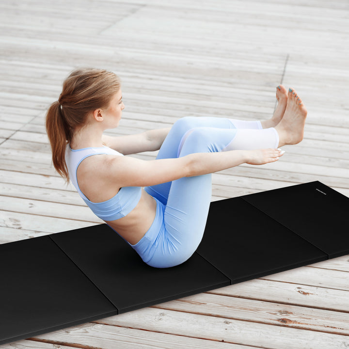 BalanceFrom 4'x8'x2" All Purpose Folding Fitness Gymnastics Gym Mat, Black(Used) - VMInnovations