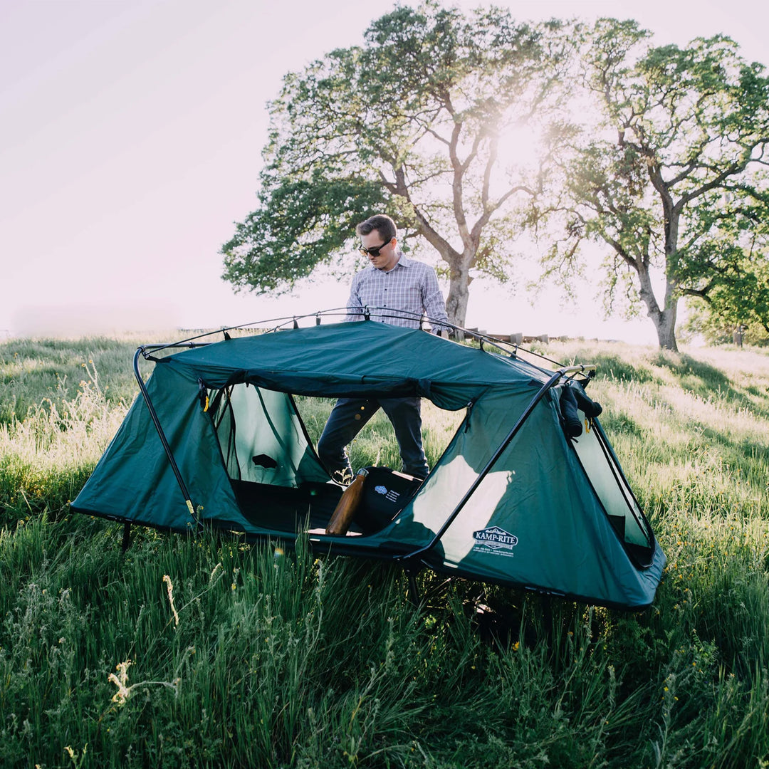 Kamp-Rite Oversized Quick Setup 1 Person Cot, Lounge Chair, & Tent, w/Domed Top - VMInnovations