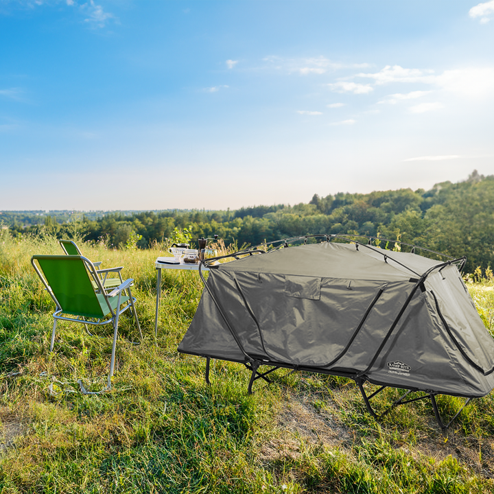 Kamp-Rite Oversized Quick Setup 1 Person Cot, Lounge Chair, & Tent w/Domed Top - VMInnovations