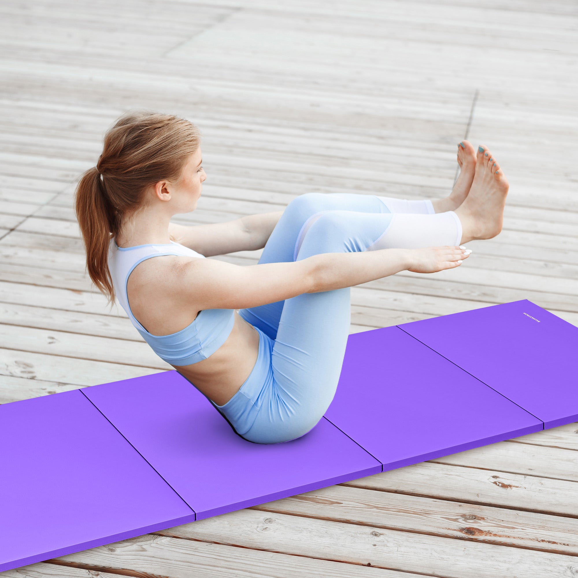 BalanceFrom 4' x 8' x 2" All Purpose Fitness Gymnastics Gym Mat,Purple(Open Box) - VMInnovations