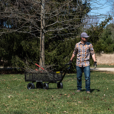 Gorilla Cart Heavy Duty Steel Utility Wagon Cart, Gray, 900 lb. Capacity (Used)