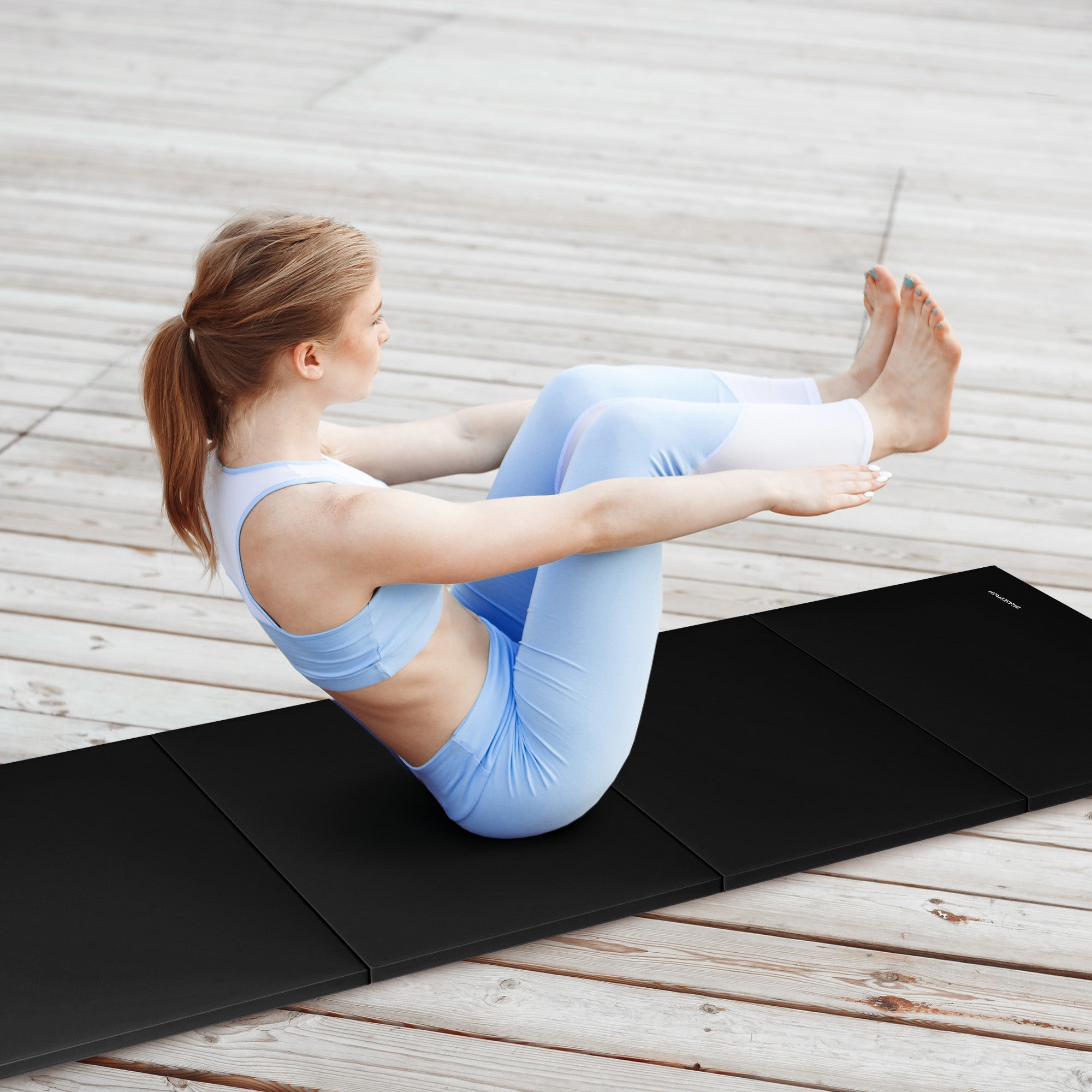 BalanceFrom 4' x 8' x 2" All Purpose Fitness Gymnastics Gym Mat, Black(Open Box) - VMInnovations