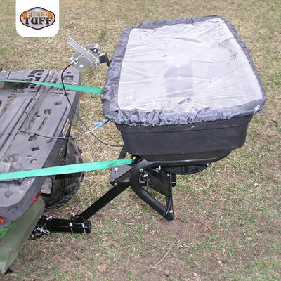 Field Tuff 12V ATV Hitch Mount Receiver 125 lb Grass, Seed, Fertilizer Spreader