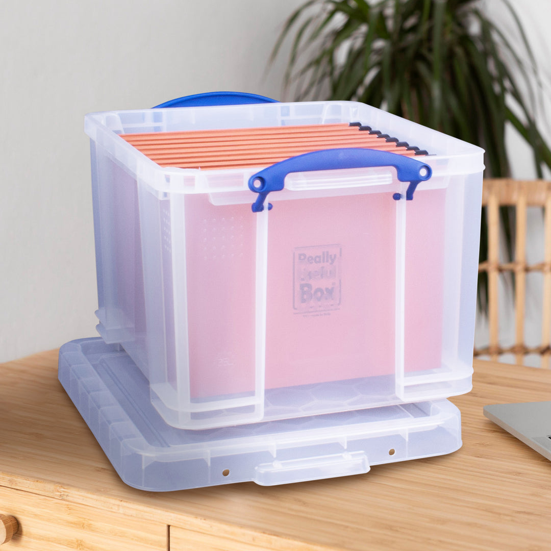 Really Useful Box 32 liter Storage Container w/Lock Handles, Clear(3pk)(Used) - VMInnovations