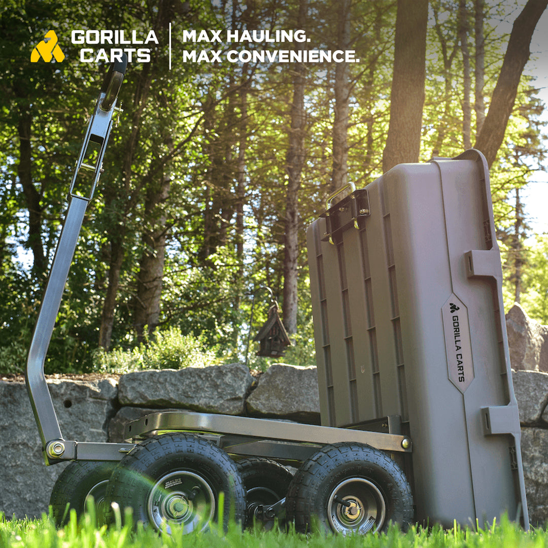 Gorilla Carts 800 Pound Capacity Poly Yard Dump Utility Cart, Gray (Used) - VMInnovations