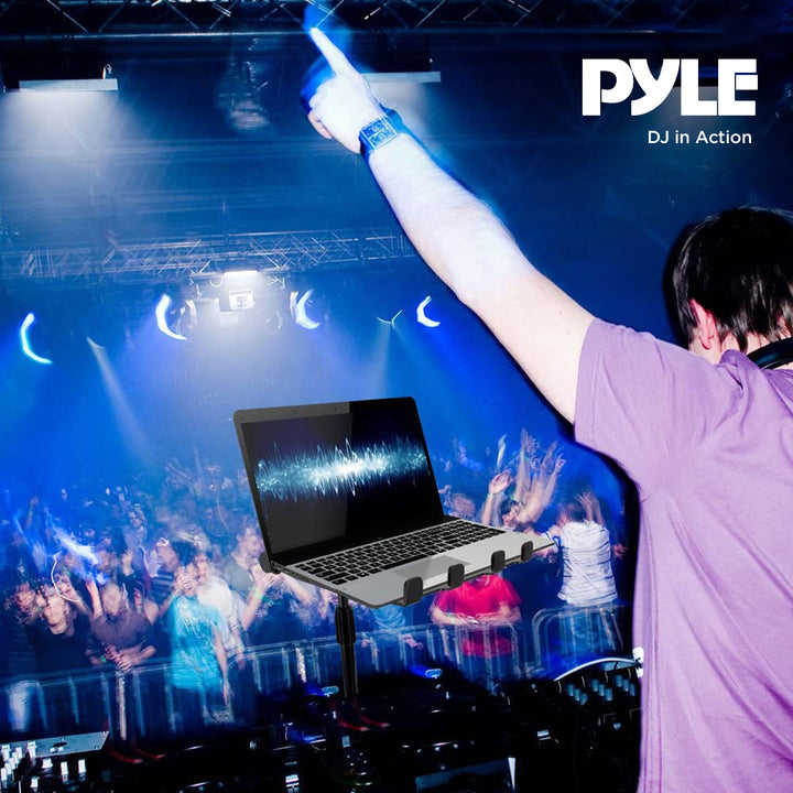 Pyle PLPTS55 Universal Adjustable Rotating DJ Laptop Stand with Travel Case - VMInnovations