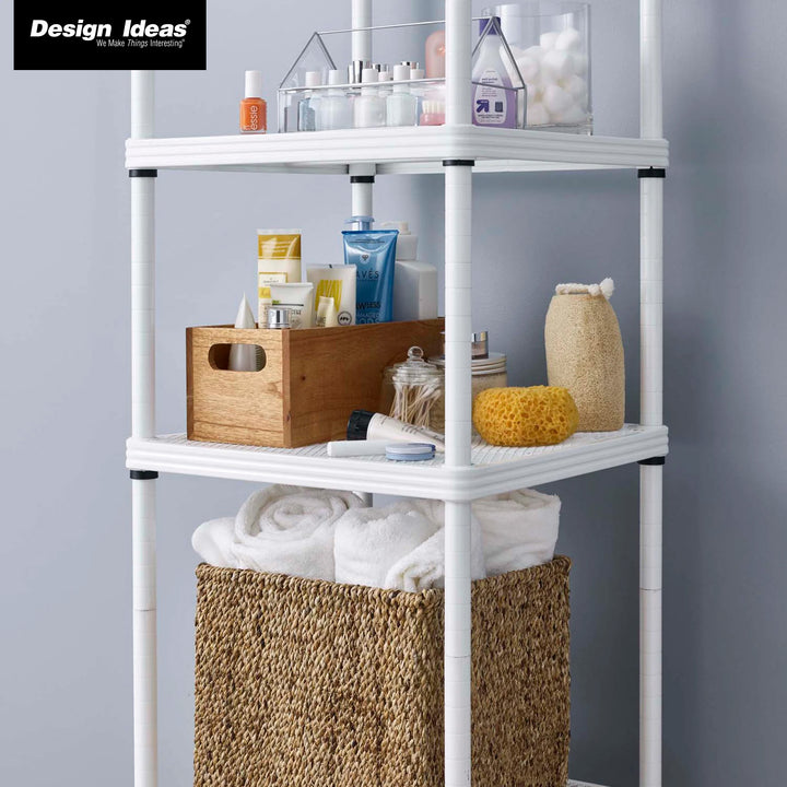 Design Ideas MeshWorks 6 Tier Tower Metal Storage Shelving Unit Rack, Silver