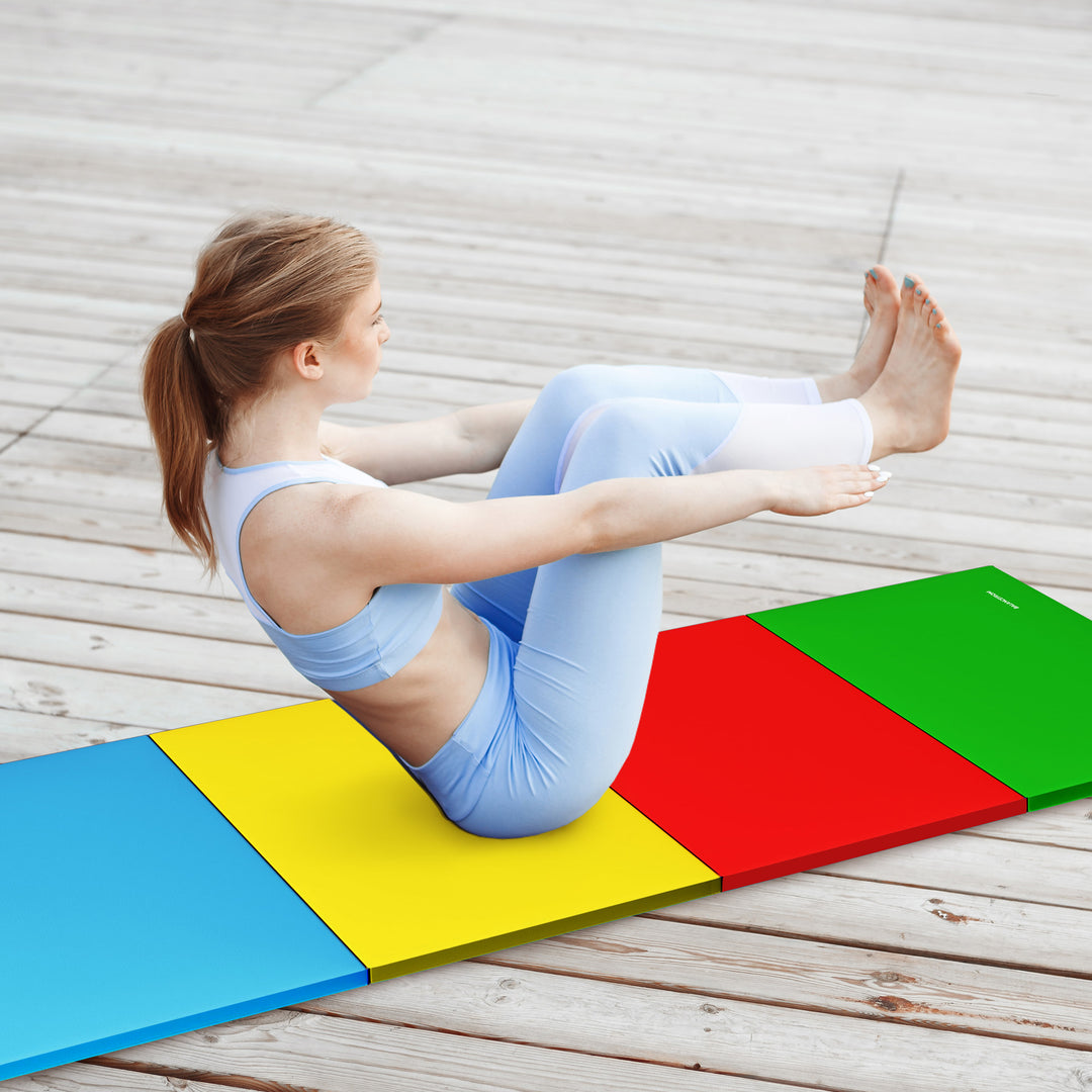 BalanceFrom 4' x 8' x 2" All Purpose Folding Fitness Gym Mat, Multi (Used)