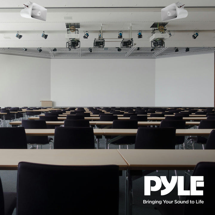 Pyle 8" 65 Watts 8 Ohms Indoor and Outdoor PA Horn Speaker, White (2 Pack) - VMInnovations