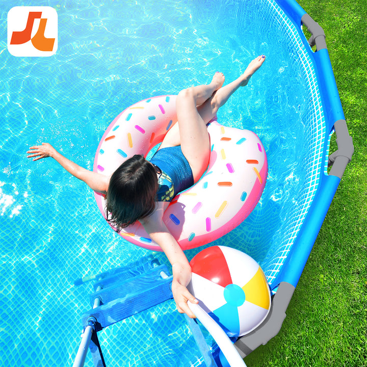 JLeisure Avenli 10'x30" Steel Frame Above Ground Outdoor Swimming Pool Set(Used)