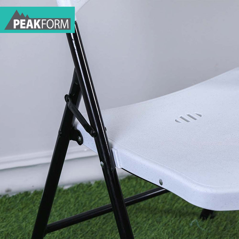 Peakform Plastic Folding Chair, Indoor Outdoor Seating, 4 Pack, White