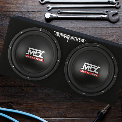 MTX TNE212DV 12-Inch 2000-Watt Max Car Audio Dual Loaded Subwoofer Box Enclosure