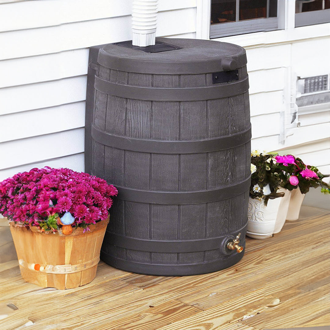 Good Ideas Rain Wizard 50 Gallon Plastic Rain Barrel with Brass Spigot (4 Pack)