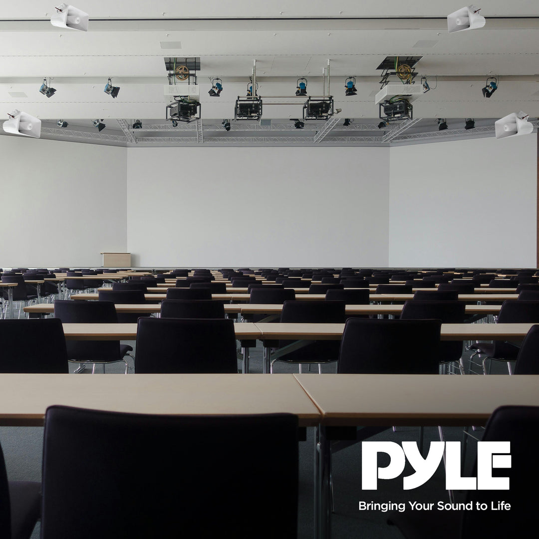 Pyle 8" 65 Watts 8 Ohms Indoor and Outdoor PA Horn Speaker, White (4 Pack) - VMInnovations