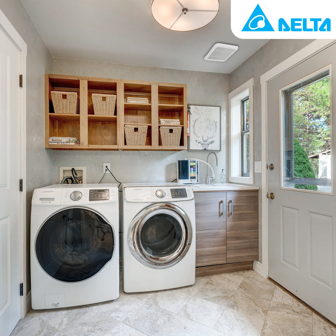 Delta Breez Exhaust Fan w/ Motion & Humidity Sensor, 80/110 CFM, White(Open Box) - VMInnovations