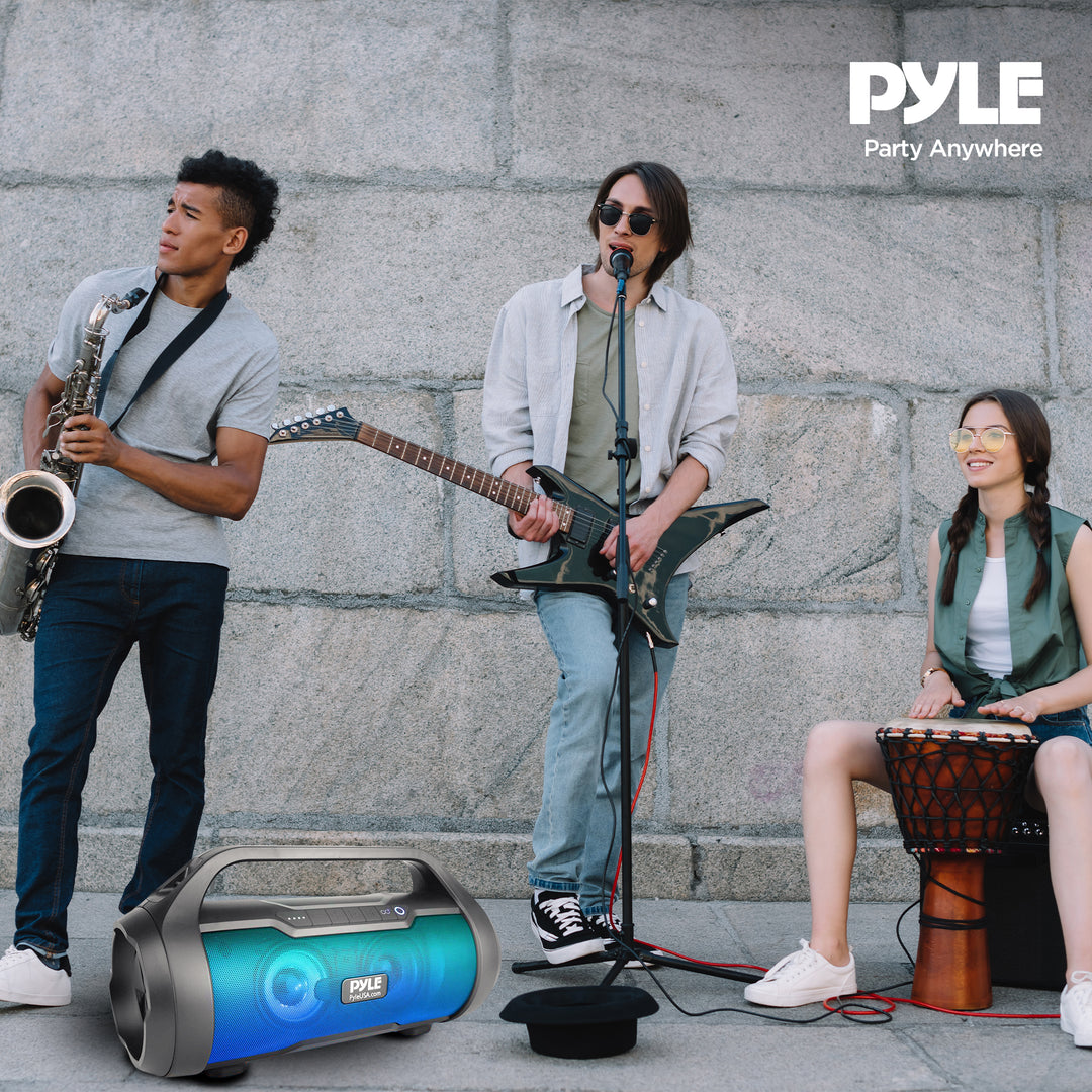 Pyle 500 Watt Portable Bluetooth Wireless BoomBox Speakers Stereo (Open Box)